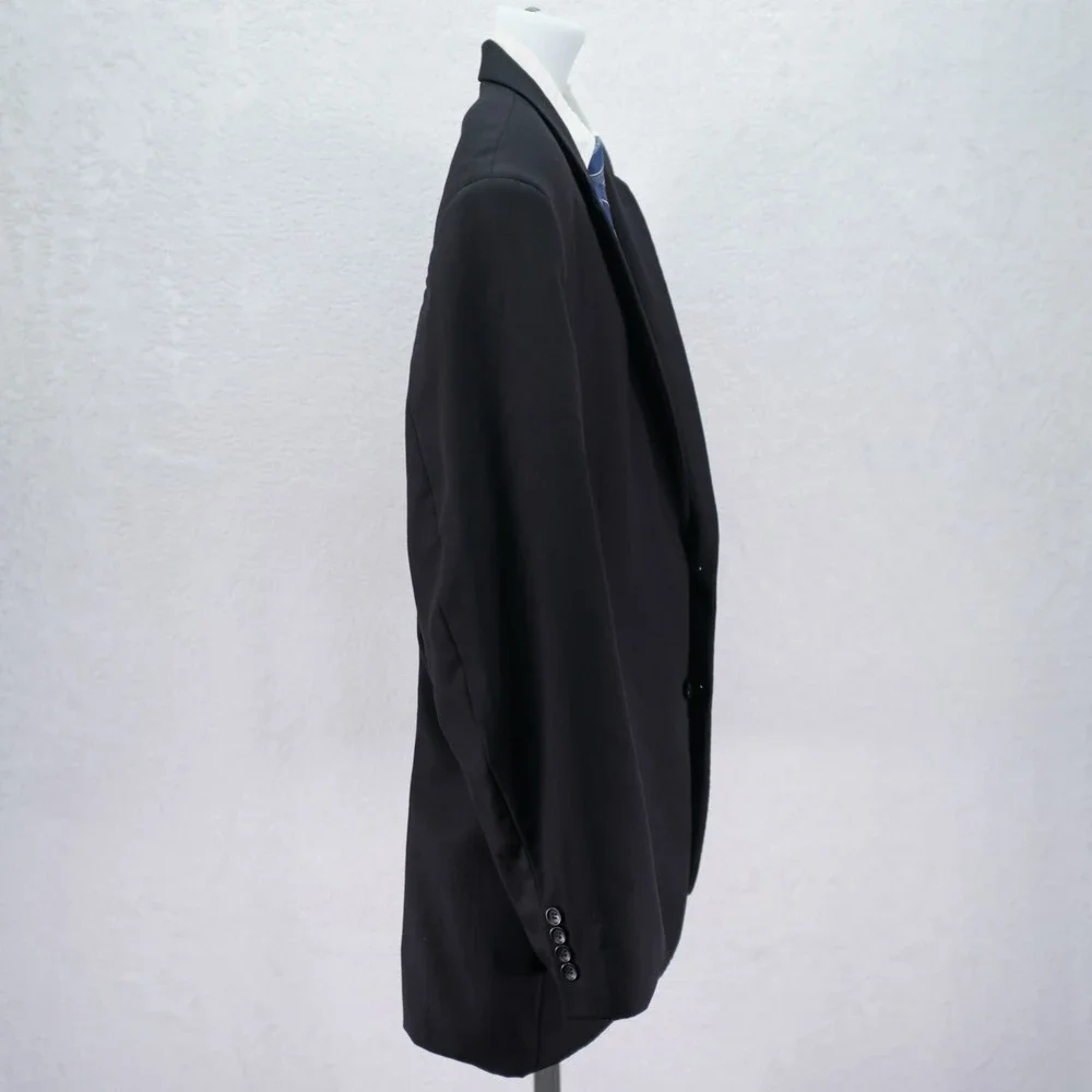 Pronto Uomo‎ Platinum Wool Black 2 Button Blazer 50L Tagged 52L